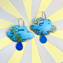 Load image into Gallery viewer, Philippines Rain Clouds Upcycled Tin Earrings