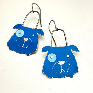 Blue Bulldogs Tin Earrings