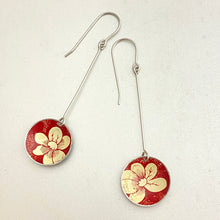 Load image into Gallery viewer, Creamy Blossoms Long Basin Tin Earrings