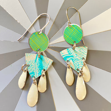 Mixed Turquoise Chandelier Earrings