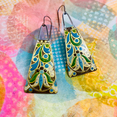 Morris Long Fans Recycled Tin Post Earrings