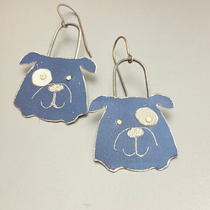 Midnight Blue Bulldogs Tin Earrings