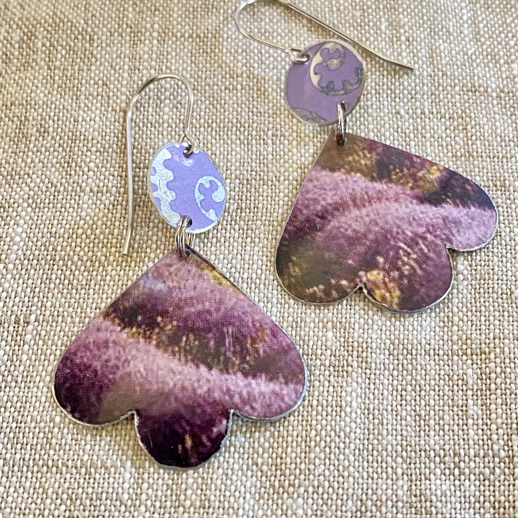 Lavender Fields Trefoil Earrings