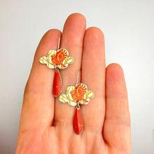 Load image into Gallery viewer, Cardinal Tiny Clouds Tin Earrings