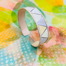 Load image into Gallery viewer, Snowy Triangles Tesserae Tin Cuff