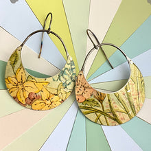 Load image into Gallery viewer, Field of Flowers Crescent Circle Earrings