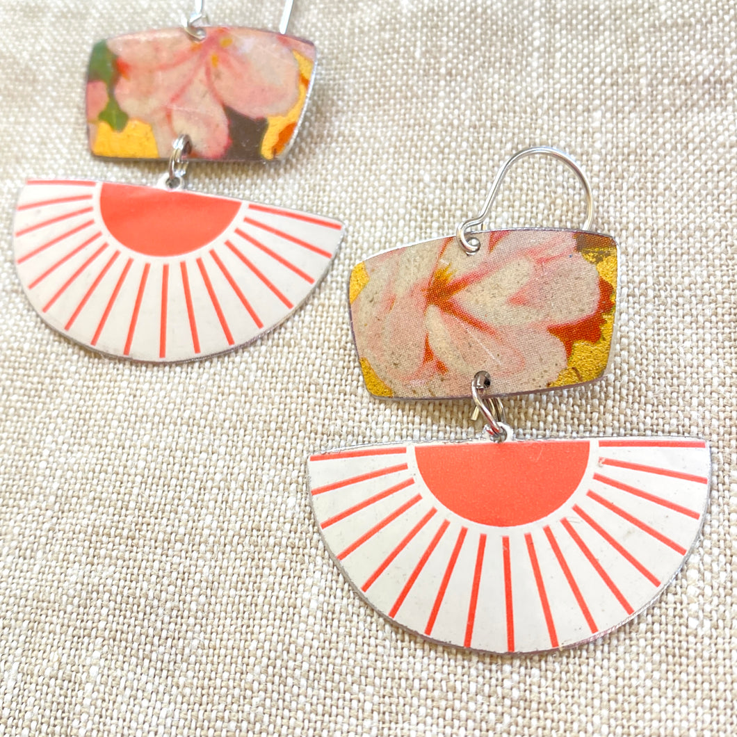 Sunrays and Peonies Earrings