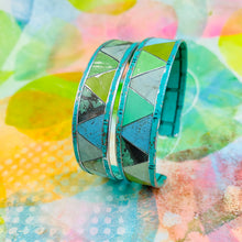 Load image into Gallery viewer, Oceans Triangles Tesserae Tin Cuff