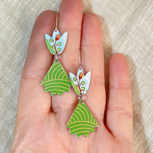Pinked Edge Greens Earrings