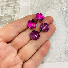 Load image into Gallery viewer, RESERVED Winecup, Purple, Blue Tiny Blossoms Post Earrings