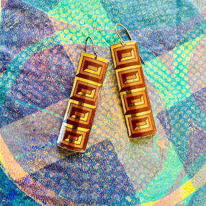 Relief Boxes Rectangle Tin Earrings