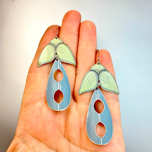 Leafy Upcycled Tin Earrings