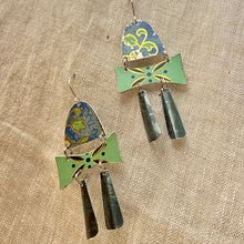 Load image into Gallery viewer, Mixed Vintage Greens Earrings