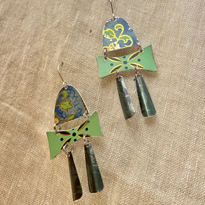 Mixed Vintage Greens Earrings