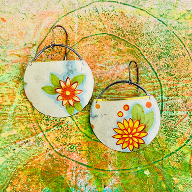 Beautiful Blossoms Upcycled Tin Earrings