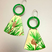 Load image into Gallery viewer, White Pine Small Fans Tin Earrings