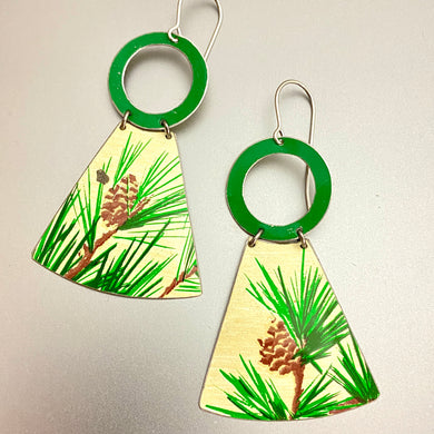 White Pine Small Fans Tin Earrings