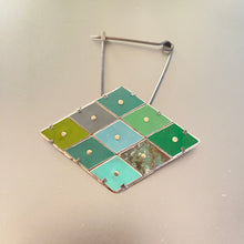 Load image into Gallery viewer, Turquoise Harlequin Tin Brooch