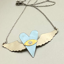 Load image into Gallery viewer, The Heart Sees Icy Blue Tin Necklace