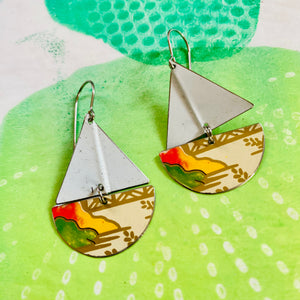 Shoreline Upcycled Tin Sailboat Earrings