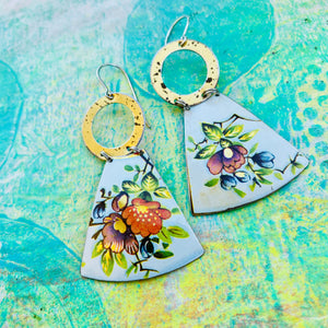 Beautiful Blossoms I Small Fans Tin Earrings