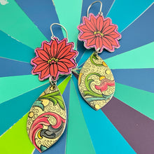 Load image into Gallery viewer, Poinsettia &amp; Florentine Pattern Earrings