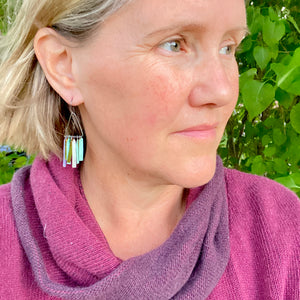 Mixed Turquoises Fringe-y II Tin Earrings