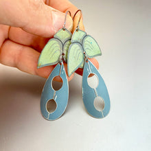 Load image into Gallery viewer, Leafy Upcycled Tin Earrings