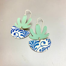 Load image into Gallery viewer, Mod Succulents Delft Pot Upcycled Tin Earrings