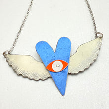 Load image into Gallery viewer, The Heart Sees Cornflower Tin Necklace