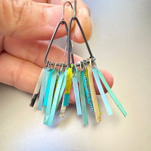 Mixed Turquoises Fringe-y II Tin Earrings