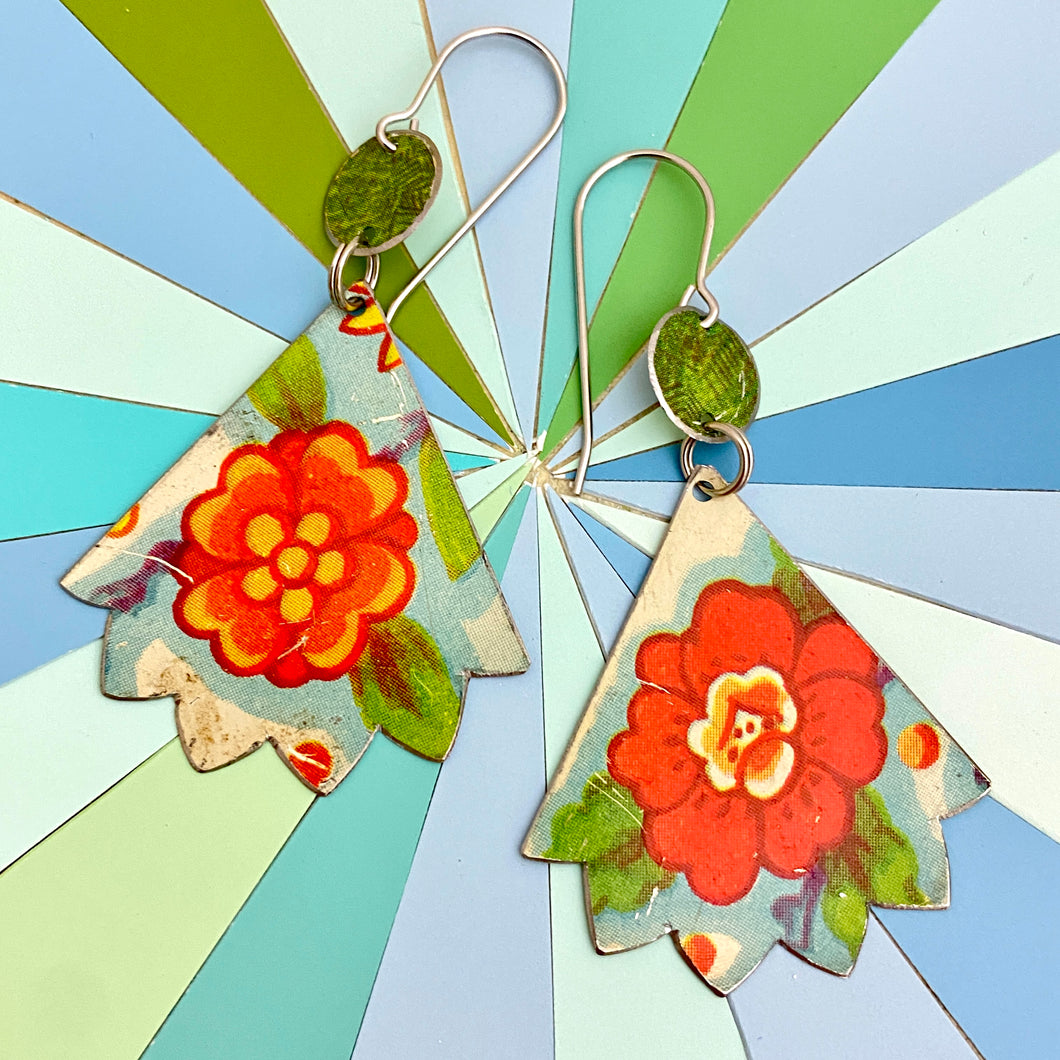 Pinked Edge Orange-y Blossom Earrings