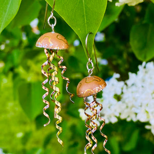 Peachy Metallics Jellyfish Tin Earrings