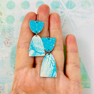 Turquoise Mod Arches Drop Tin Earrings