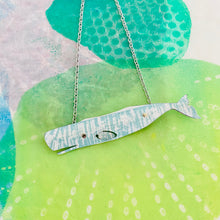 Load image into Gallery viewer, Dusty Aqua &amp; White Upcycled Tin Necklace