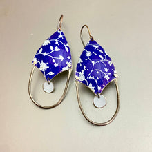 Load image into Gallery viewer, Icy Blue on Cobalt Shielded Tin Earrings