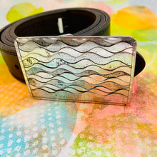 Load image into Gallery viewer, Silvery Waves Tin Belt Buckle