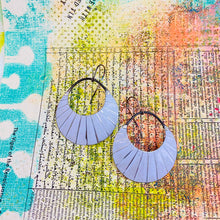Load image into Gallery viewer, Radiant White Crescent Circles Tin Earrings