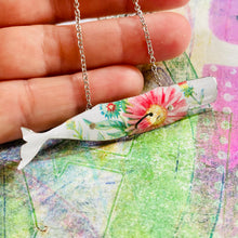 Load image into Gallery viewer, Pink Daisy Whale Upcycled Tin Necklace