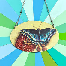 Load image into Gallery viewer, Butterfly &amp; Zinnia Tin Necklace