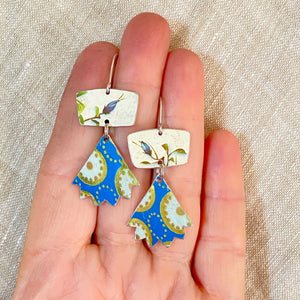 Pinked Edge Blues Earrings
