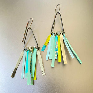 Mixed Turquoises Fringe-y II Tin Earrings