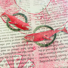 Load image into Gallery viewer, Dusty Carmine Humpback Upcycled Tin Earrings