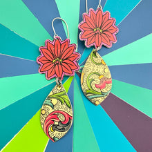 Load image into Gallery viewer, Poinsettia &amp; Florentine Pattern Earrings