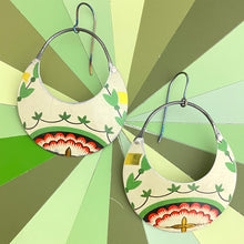 Load image into Gallery viewer, Vintage Botanicals Crescent Circle Earrings