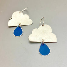 Load image into Gallery viewer, Puffy White Clouds Tin Earrings