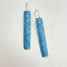 Load image into Gallery viewer, Circle-y Sky Blue Long Rectangle Earrings