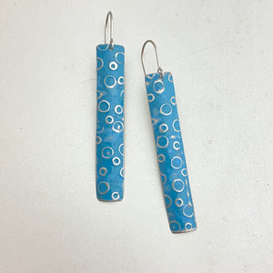 Circle-y Sky Blue Long Rectangle Earrings