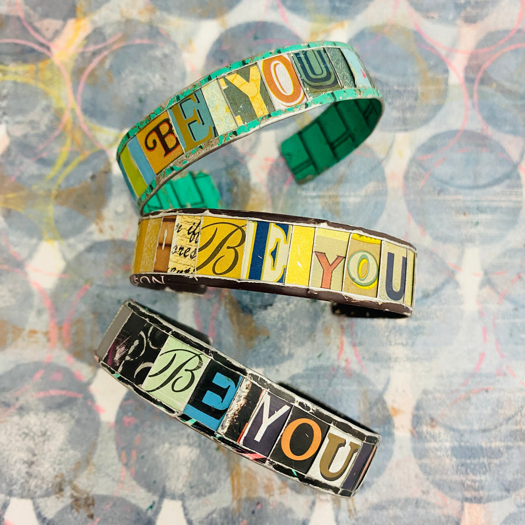 BE YOU Upcycled Tesserae Tin Cuff