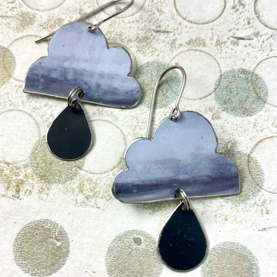 Moody Clouds Tin Earrings